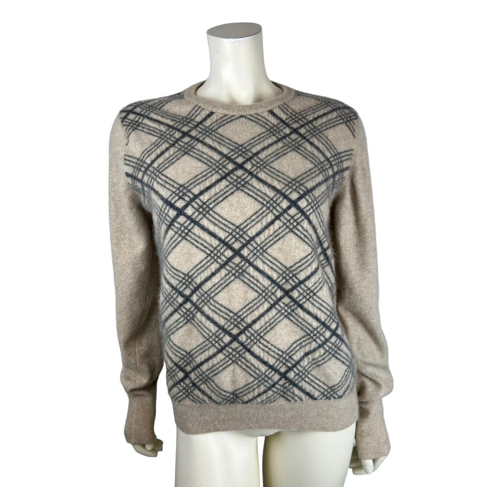 Ballantyne Scotland Original Argyle Print Sweater Size 50 Pullover Vintage Women